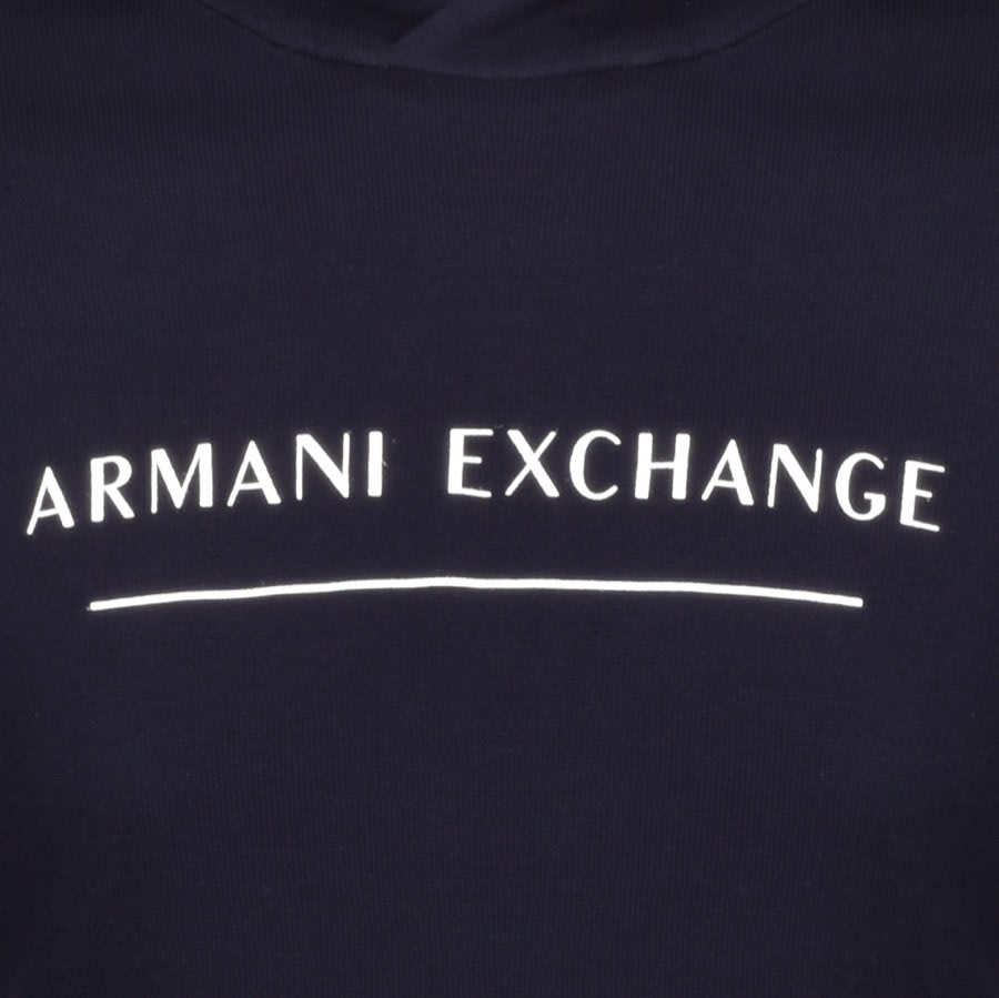 Alternative Image for ProductArmani Exchange Knit Logo Hoodie Navy3